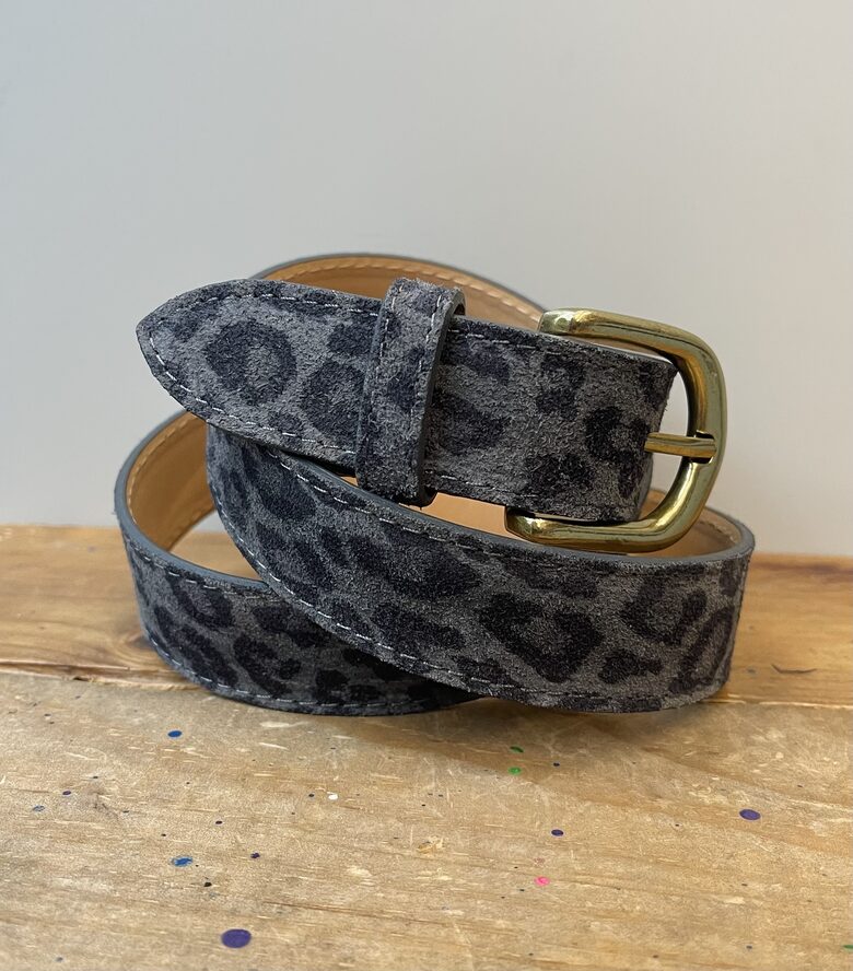 Ādas josta, Pelēks leopards, ražots Itālijā